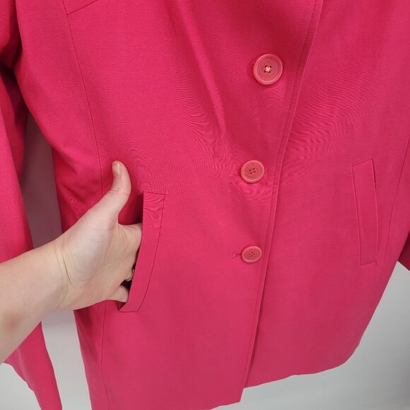 JPR separates womens 10 pink retro long line button coat blazer car coat VTG - Picture 5 of 10
